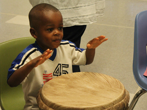 Single child on drums